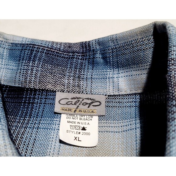 CAL TOP Royal Blue White Gray Shirt Plaid Old School Flannel Type NWOT - Picture 5 of 8